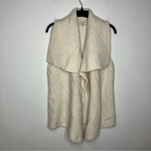 Loft alpaca blend waterfall sweater vest off white size small‎